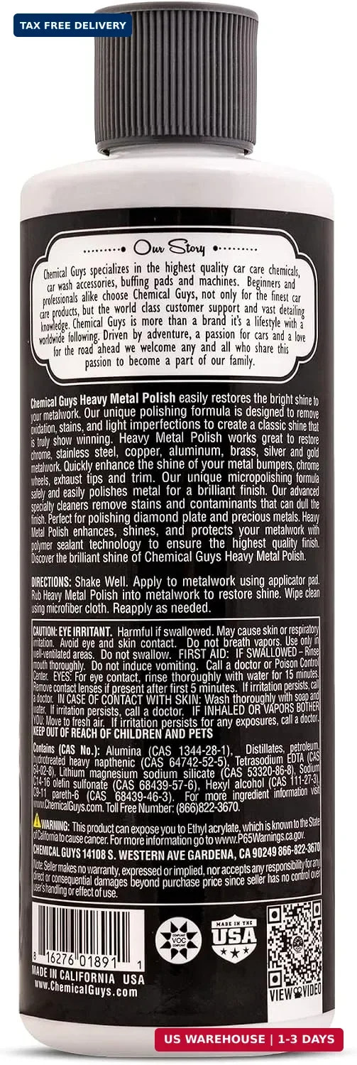 Heavy Metal Polish for Chrome, Aluminum & Stainless, 16 oz