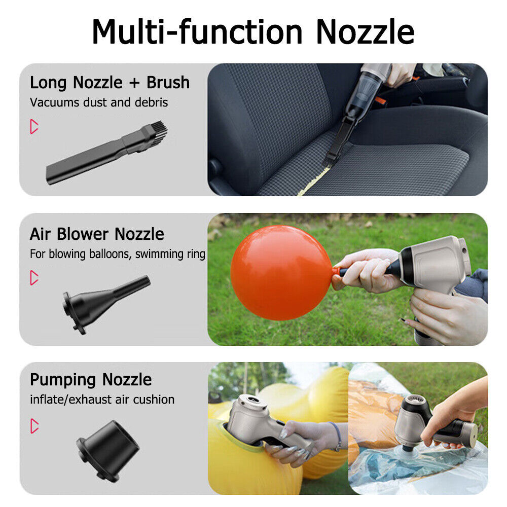 3 in 1 Upgrade Car Vacuum Cleaner Air Blower Wireless Handheld Rechargeable Mini