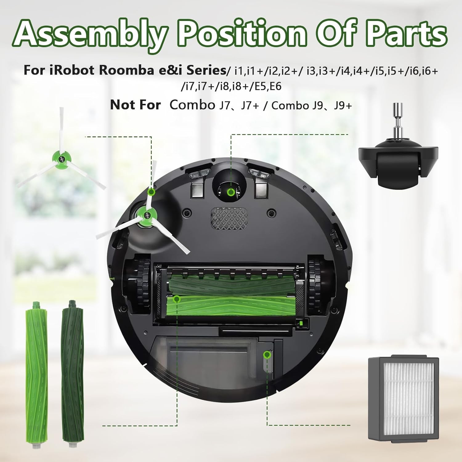 Replacement Accessories for iRobot Roomba E I J Series i7 i7 E5 E6 E7 i2 i3 i3