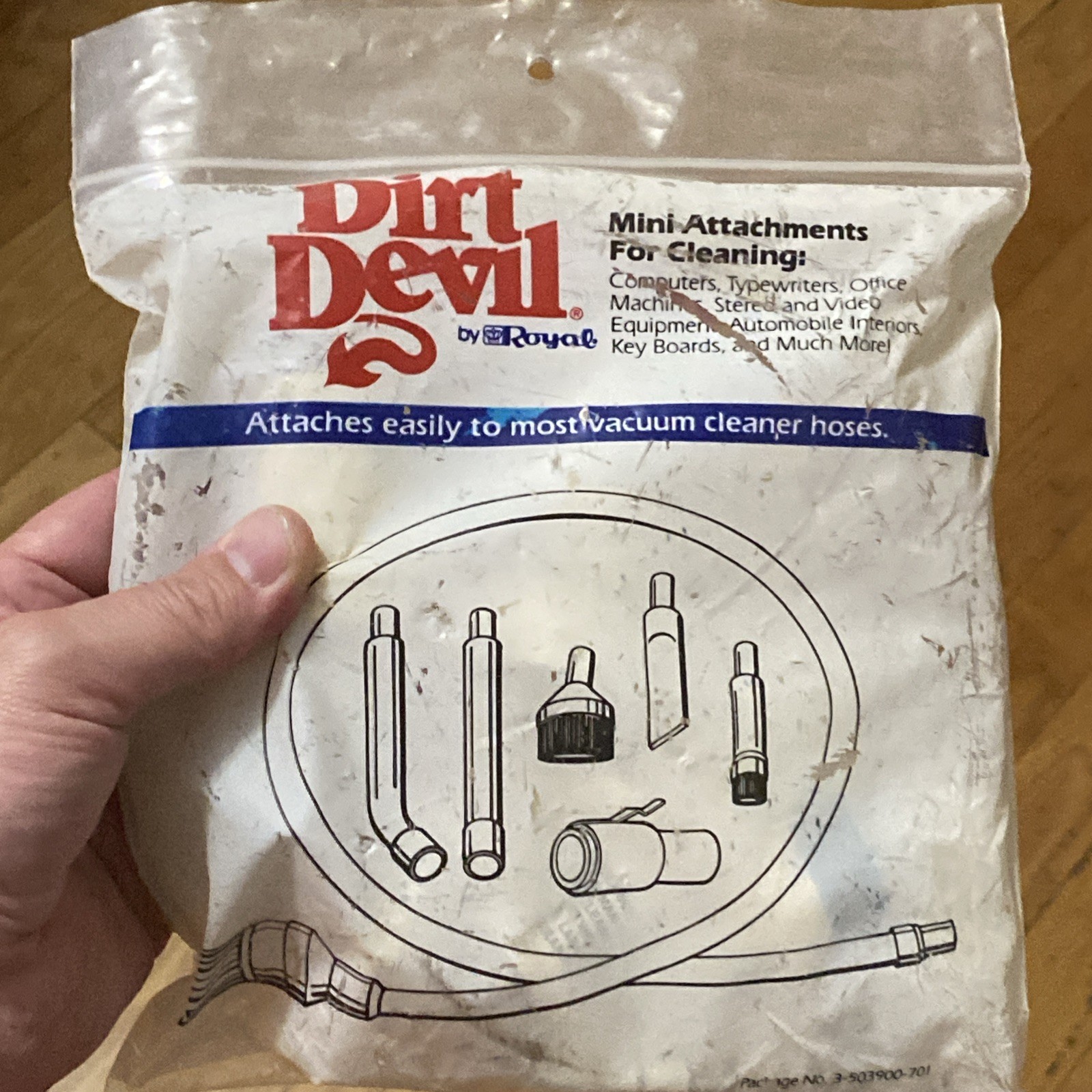 VINTAGE Dirt Devil Mini Attachment Parts 7 Pc Set Cleaning Vacuum Kit Royal, NOS