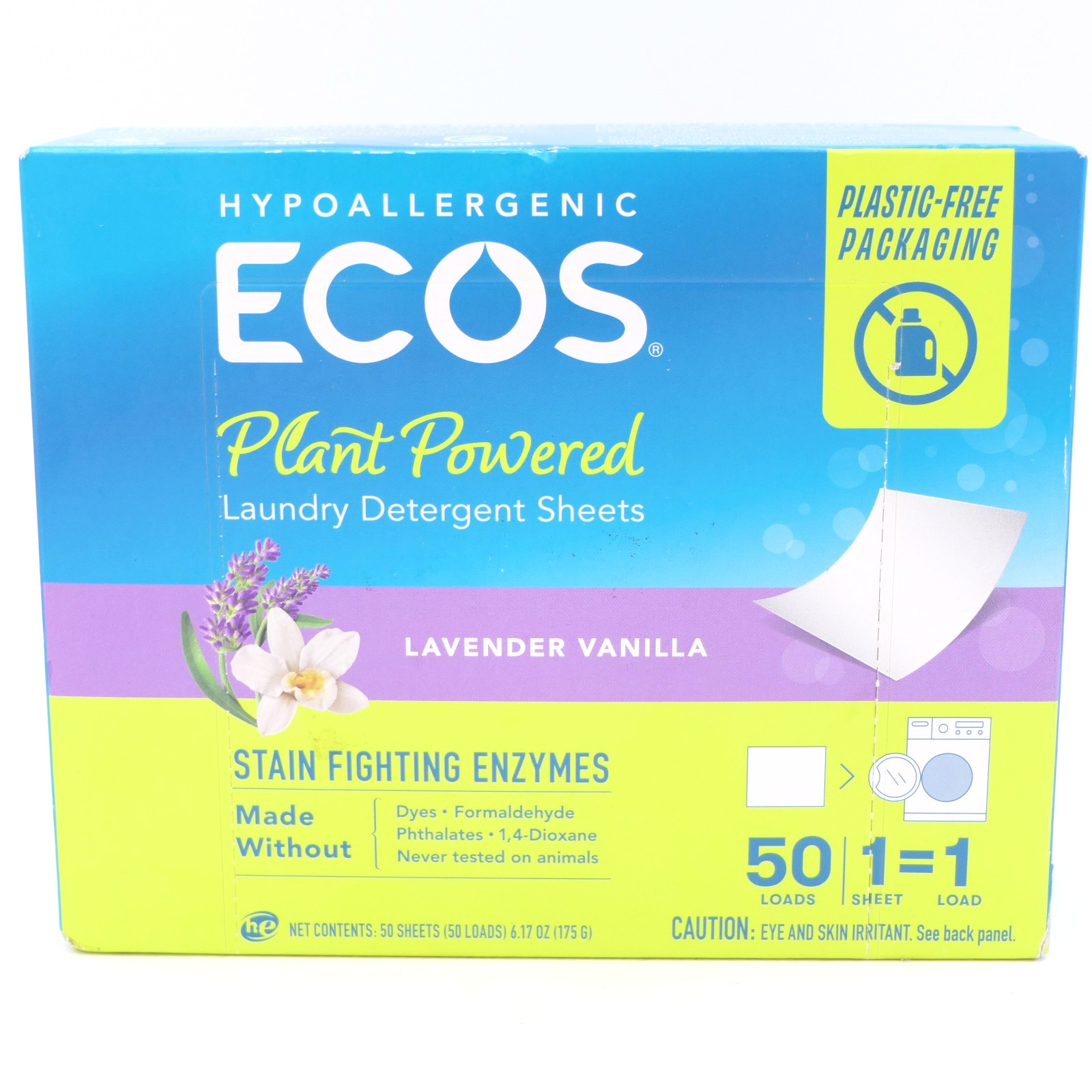 ECOS Plant Powered Laundry Detergent Sheets Lavender Vanilla 50 Loads