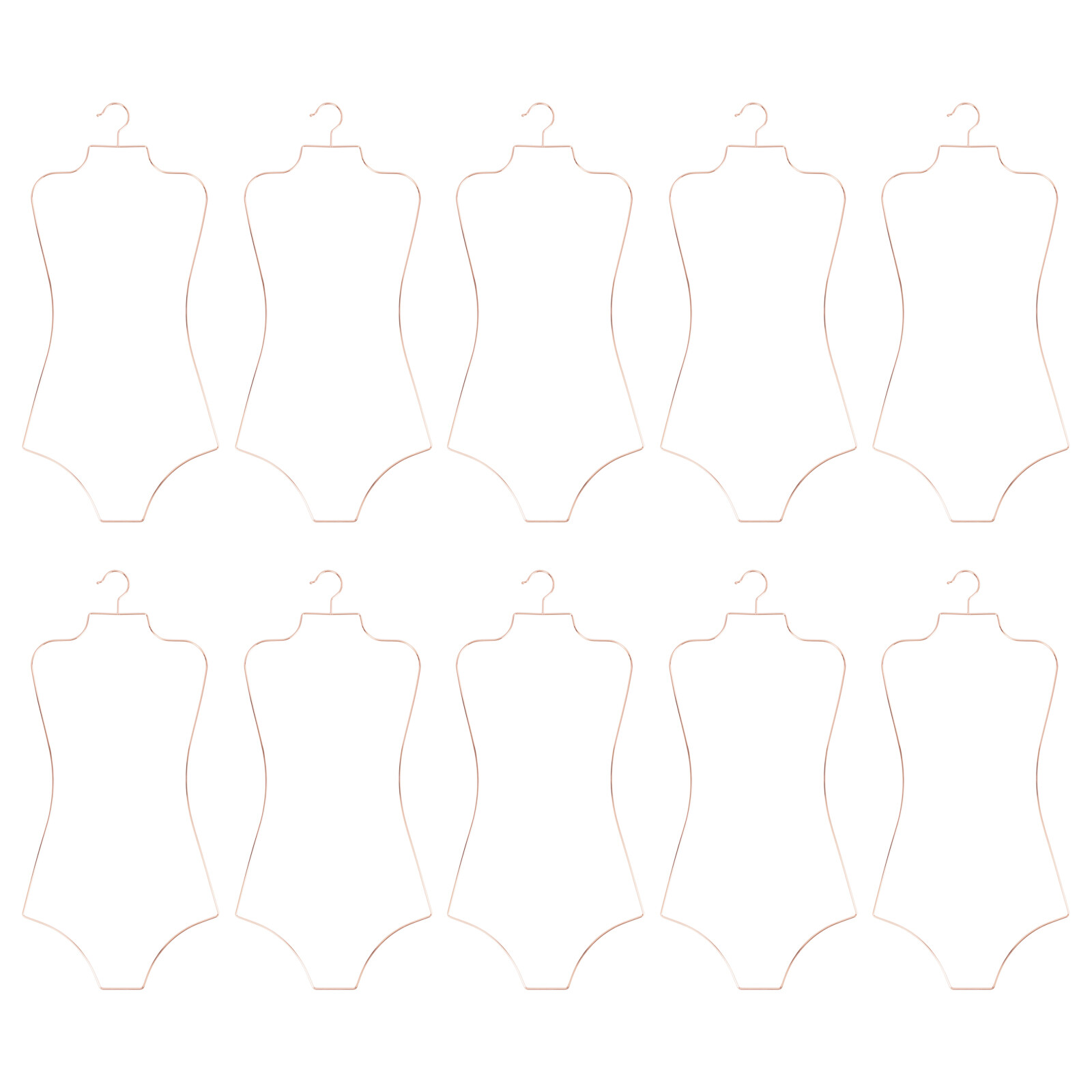 Rose Gold 10-Pack Body Shape Display Hangers for Swimwear and Lingerie