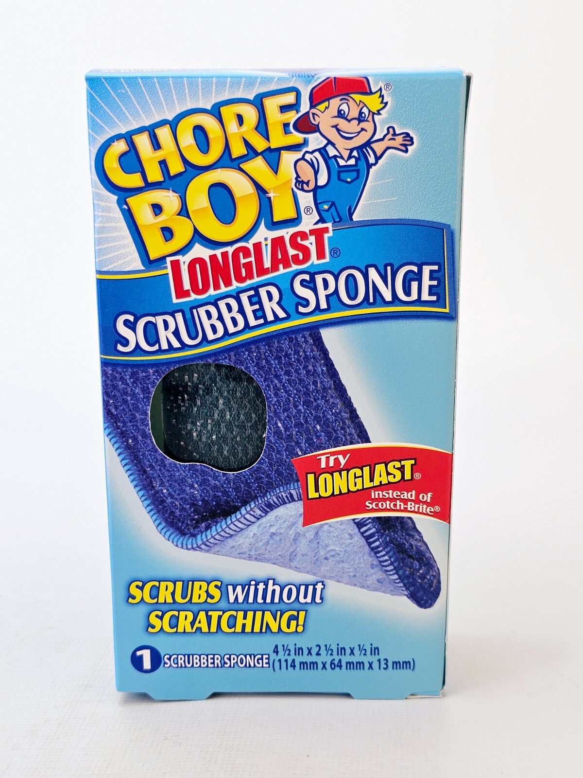 Chore Boy Longlast Scrubber Sponge Double Sided Assorted Colors Lot of 2