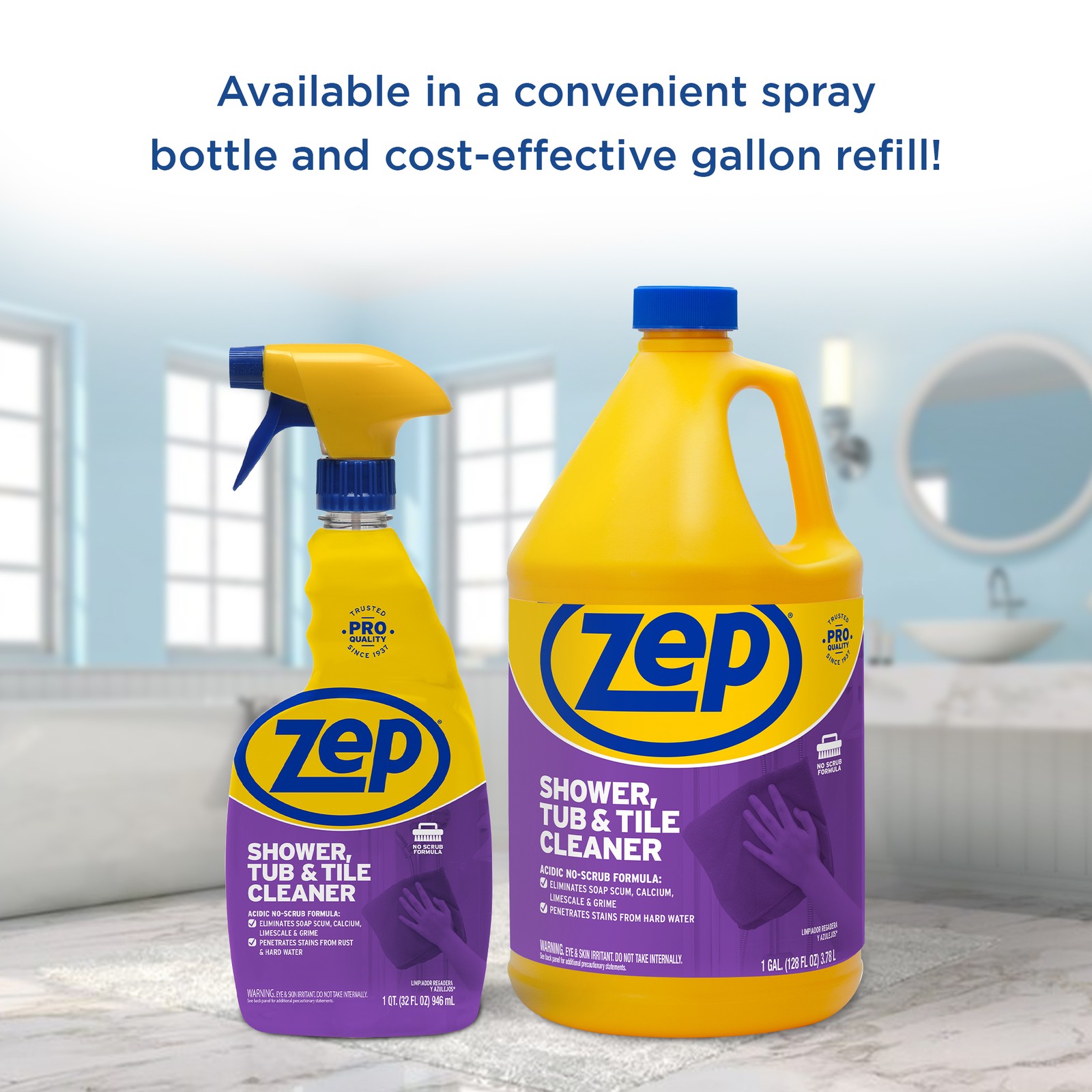 Zep Shower, Tub and Tile Cleaner – 1 Gallon (Case of 2) ZUSTT1282 – Forget