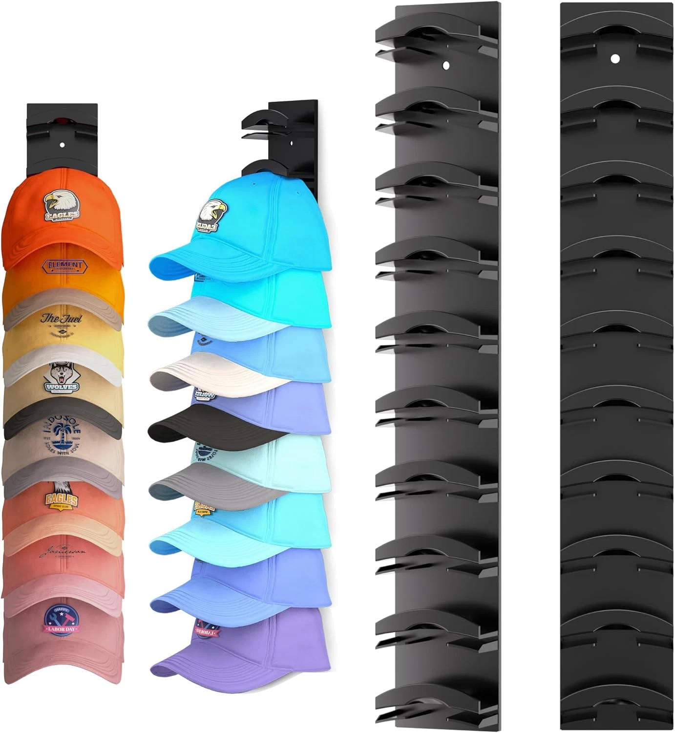 2 Pack Hat Organizer for Baseball Caps, Hat Rack for Wall with Strong Adhesive