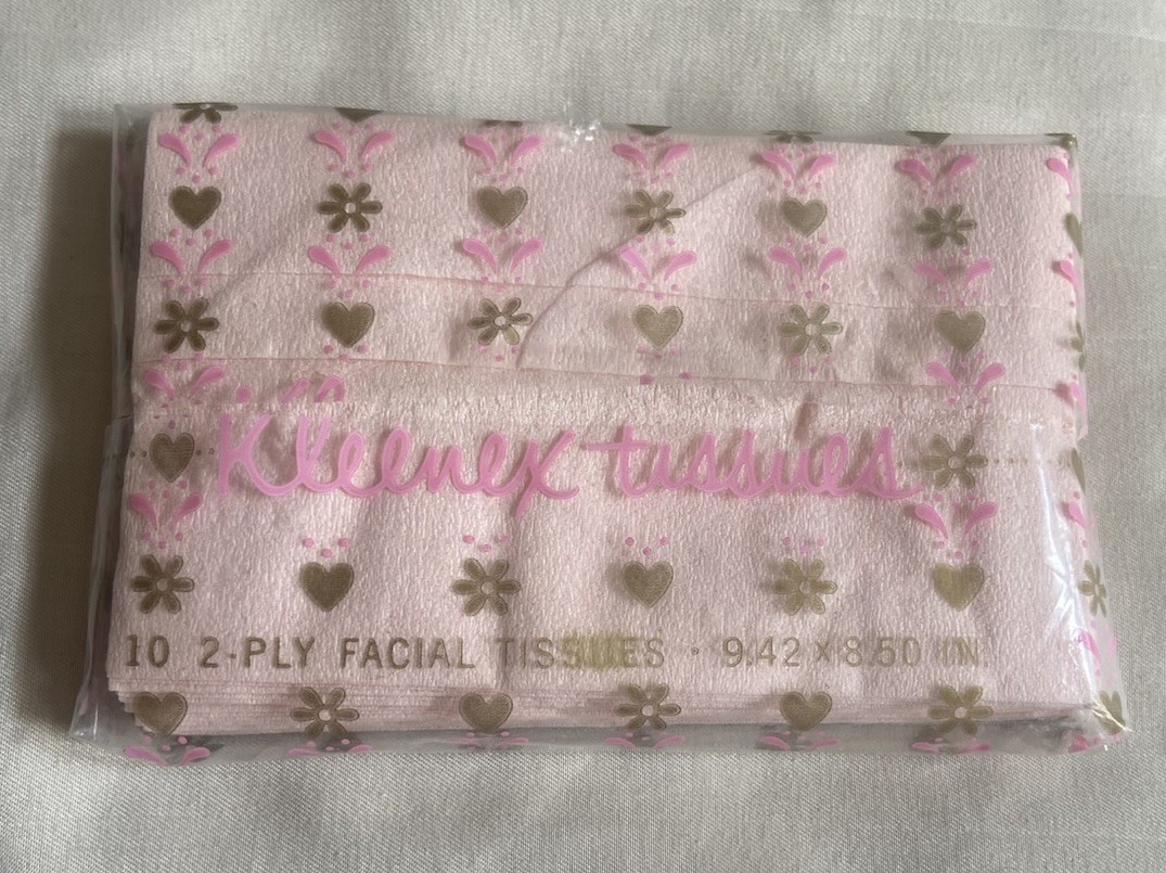 Vintage 1964 Pink Kleenex 10 2-Ply Facial Tissues Purse Pack
