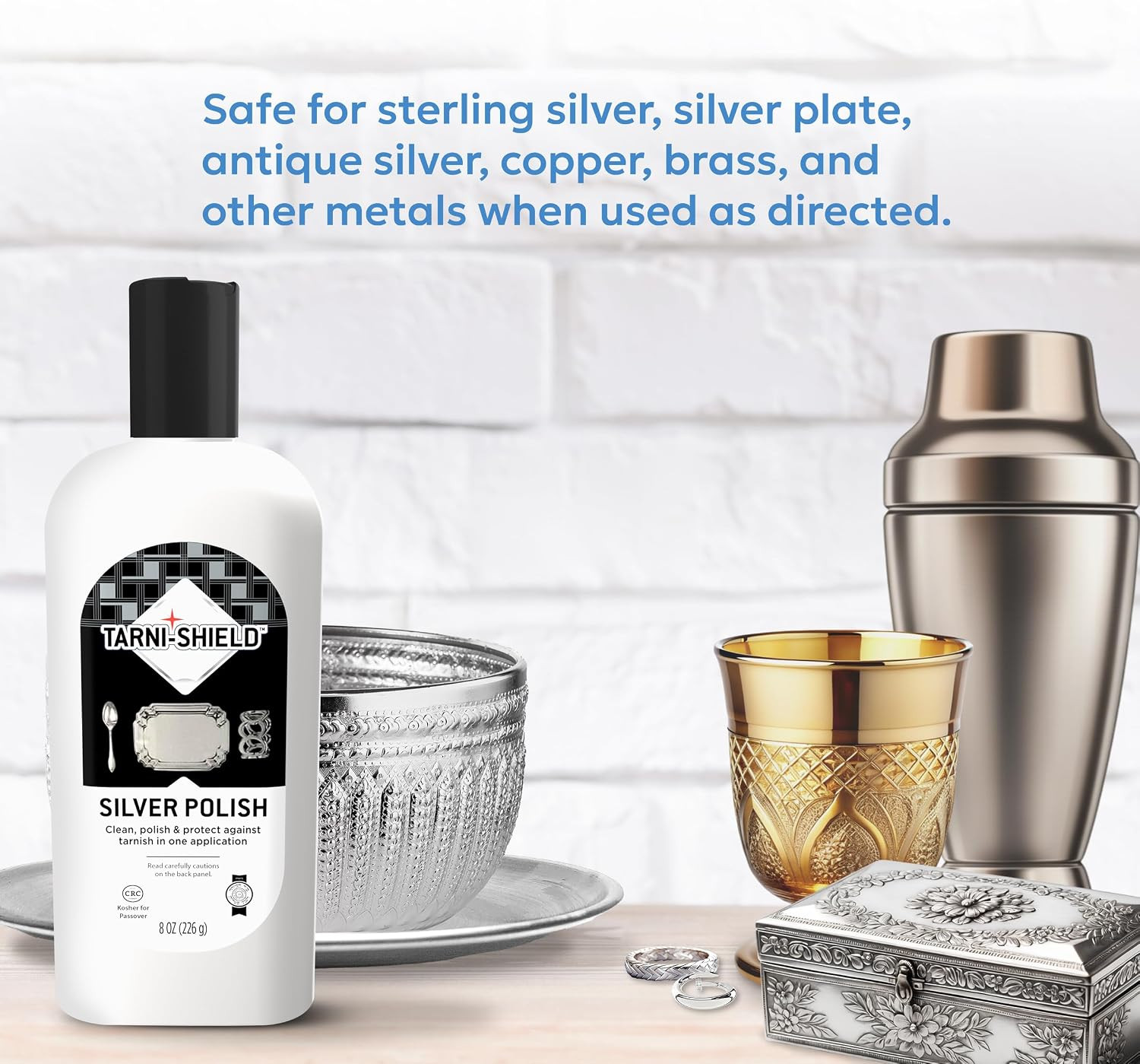 Tarni-Sheild Silver Polish – Clean, Polish, and Protect against Tarnish – 8 Ounc