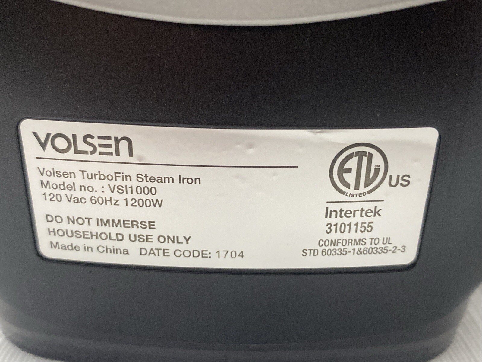 Volsen Trubofin 1200W Steam Iron VSI 1000 Self Cleaning