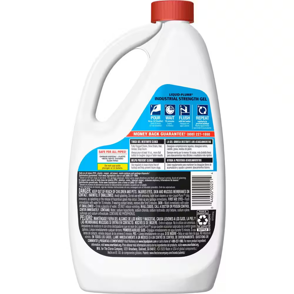 42 Oz. Industrial Strength Gel Drain Cleaner and Drain Unclogger