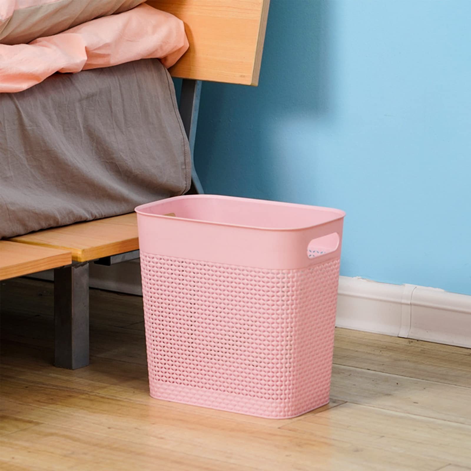 1 Pack 3G Pink Plastic Trash Can, Wastebasket, Garbage, Bathrooms, Kids Rooms