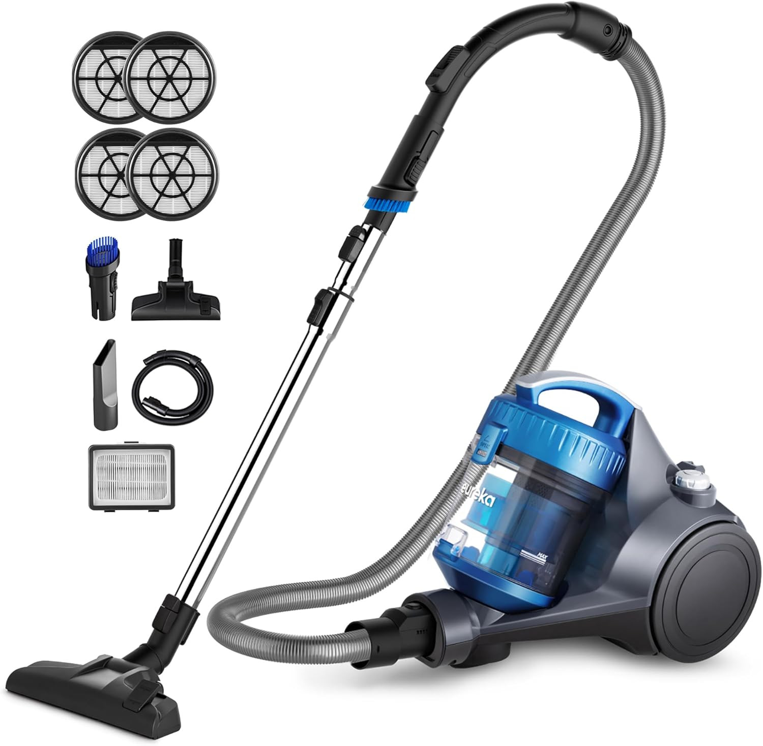 Eureka Bagless Canister Vacuum Cleaner, Lightweight Vac for Carpets and Hard Flo