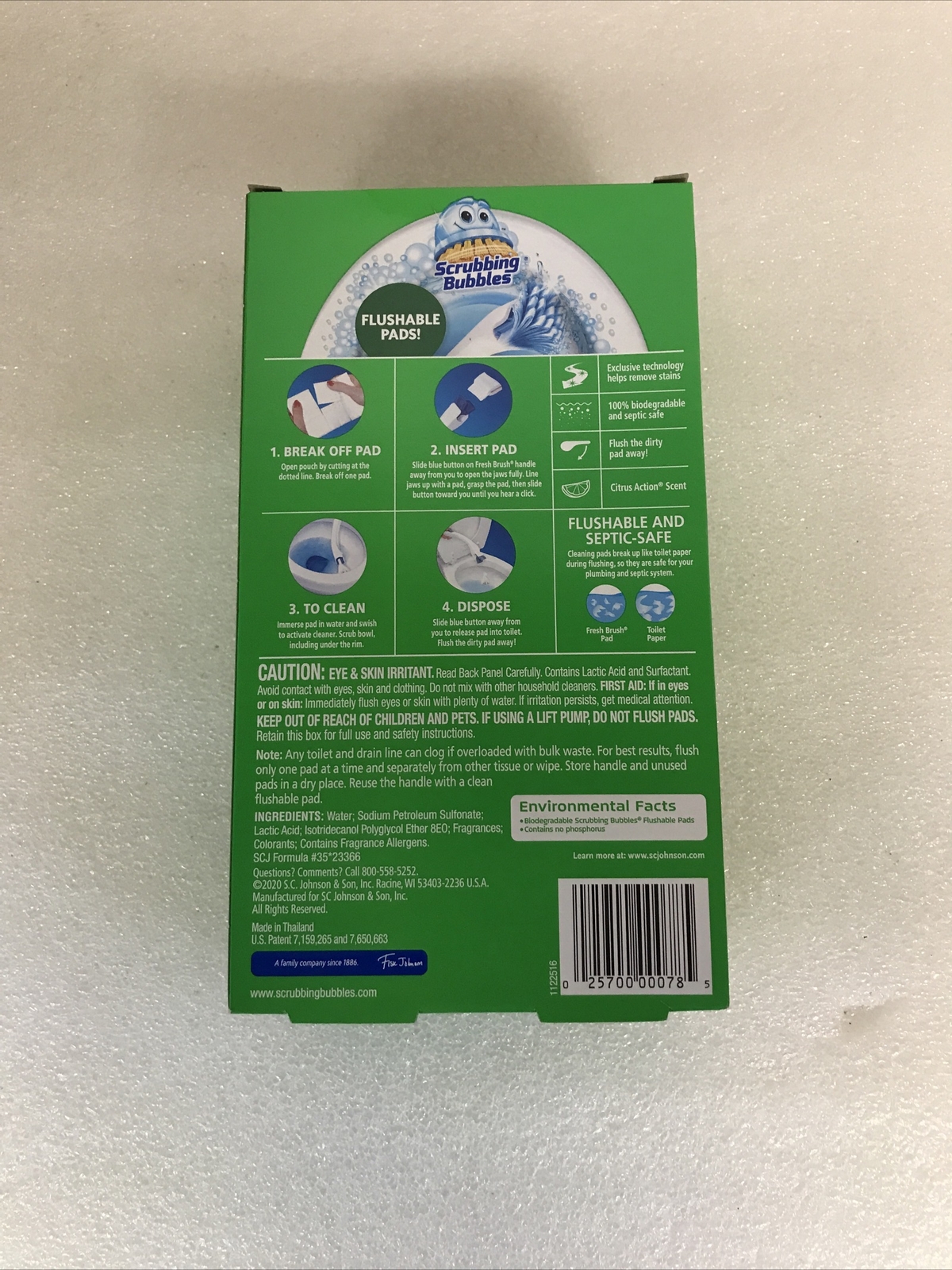 Scrubbing Bubbles Toilet Cleaning Fresh Brush Flushable Refills 20 Count New
