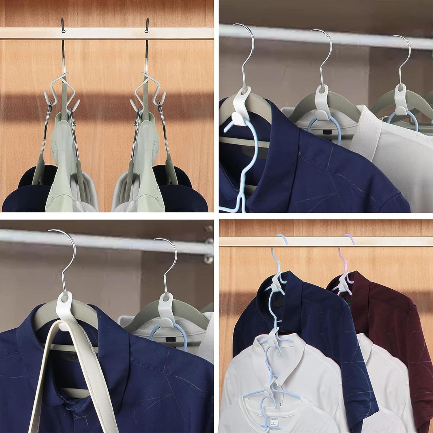 40 PC White Space Saving Hangers for Efficient Closet Management – 10 lbs Max