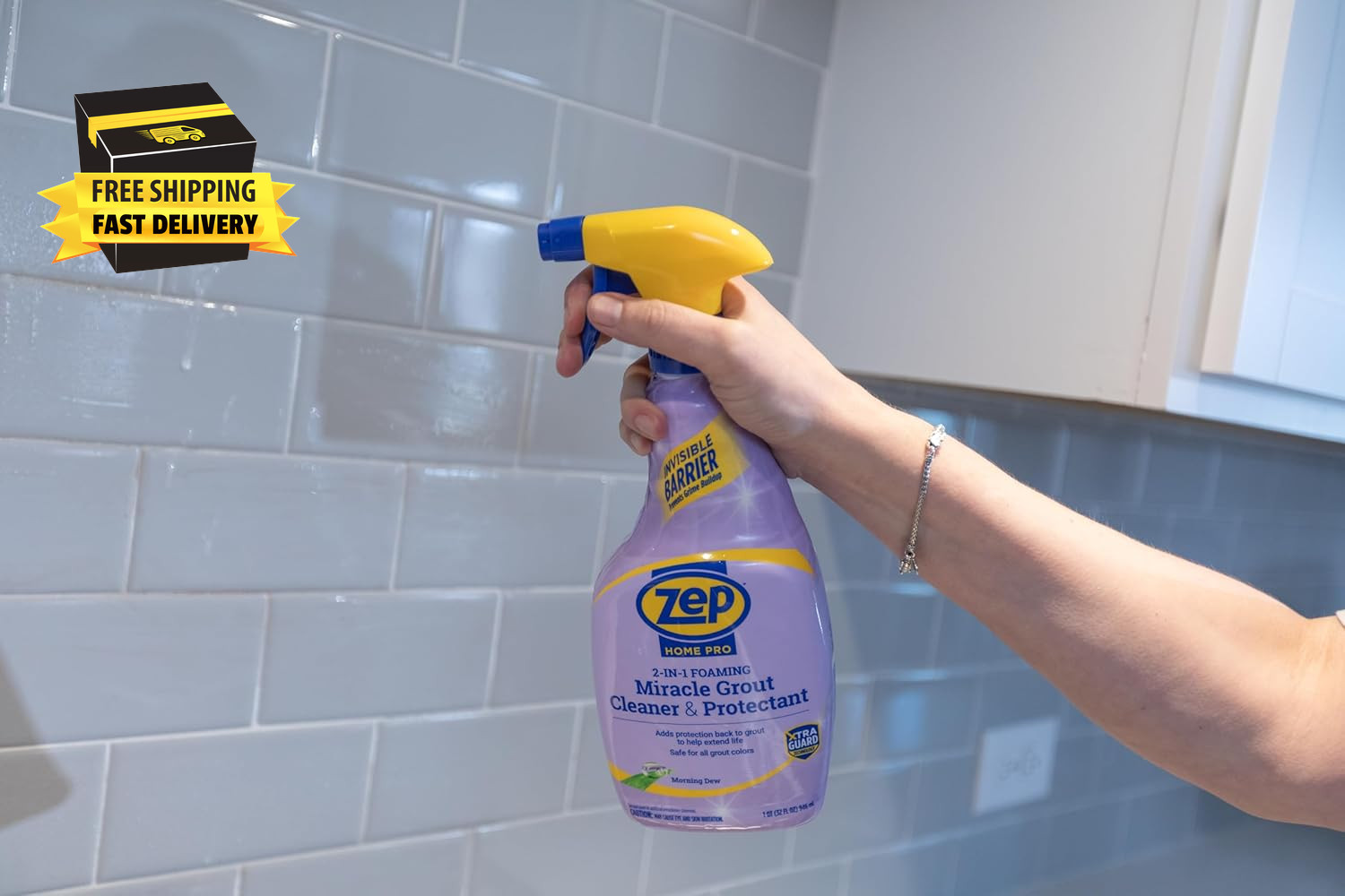 Home Pro Foaming Miracle Grout Cleaner & Protectant – 32 Fl. OZ – (Pack of 1) 2-