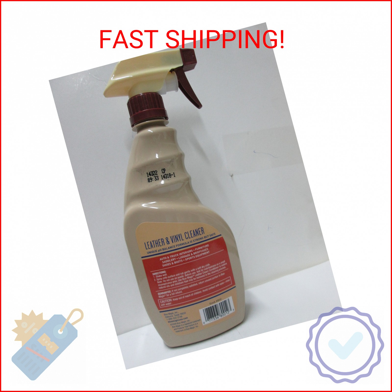 Blue Magic 800 16Oz Lthr/Vinyl Cleaner, Clear