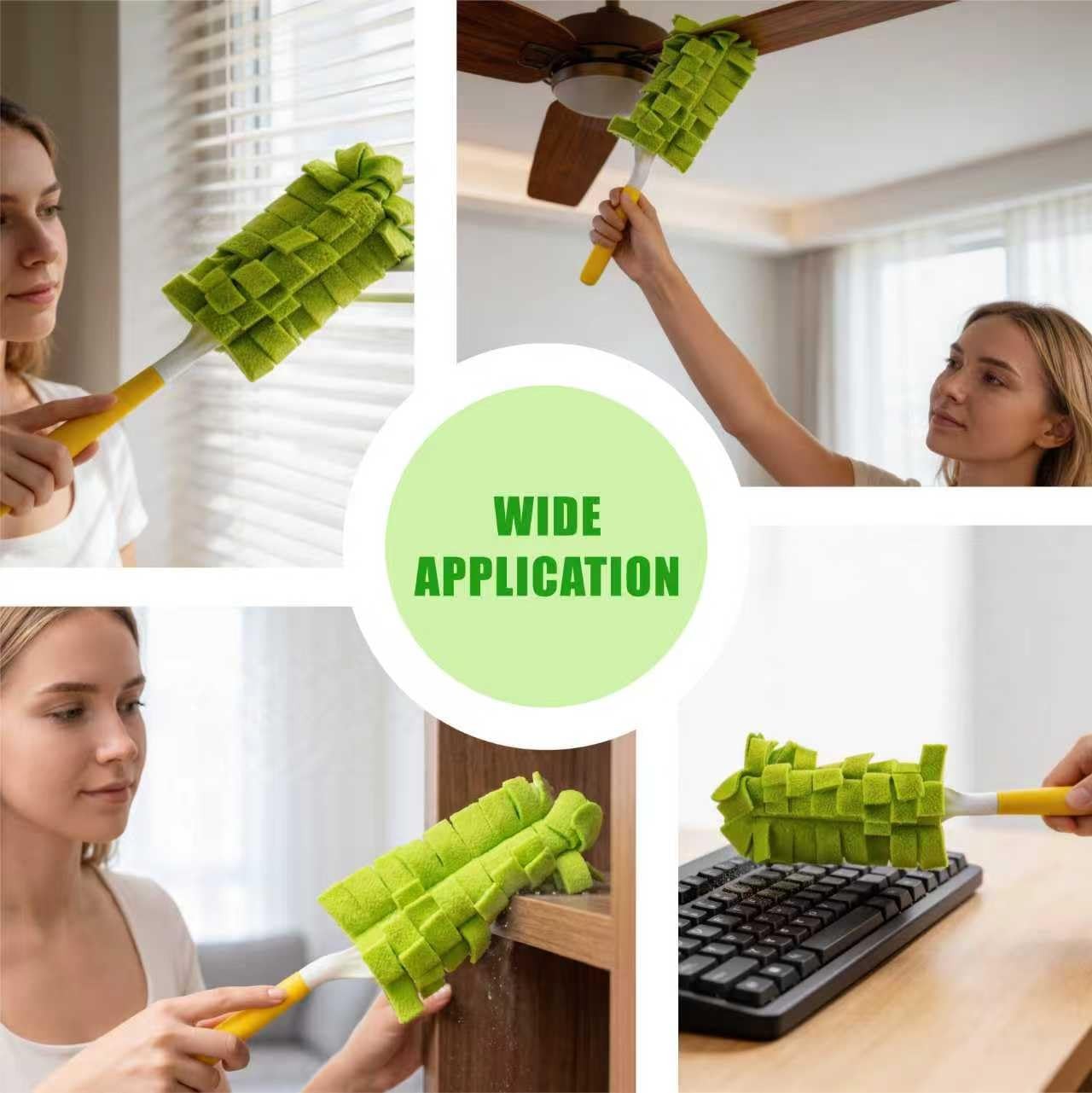 5 PCS Reusable Fleece Duster Refills, Washable Pads with Handle for Swiffer