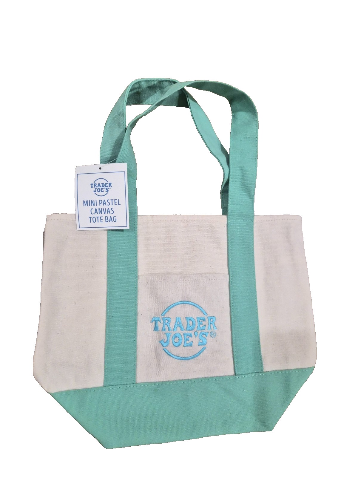 FREE SHIPPING] Trader Joe’s PASTEL Mini Tote Bags (Mint Green) BRAND NEW