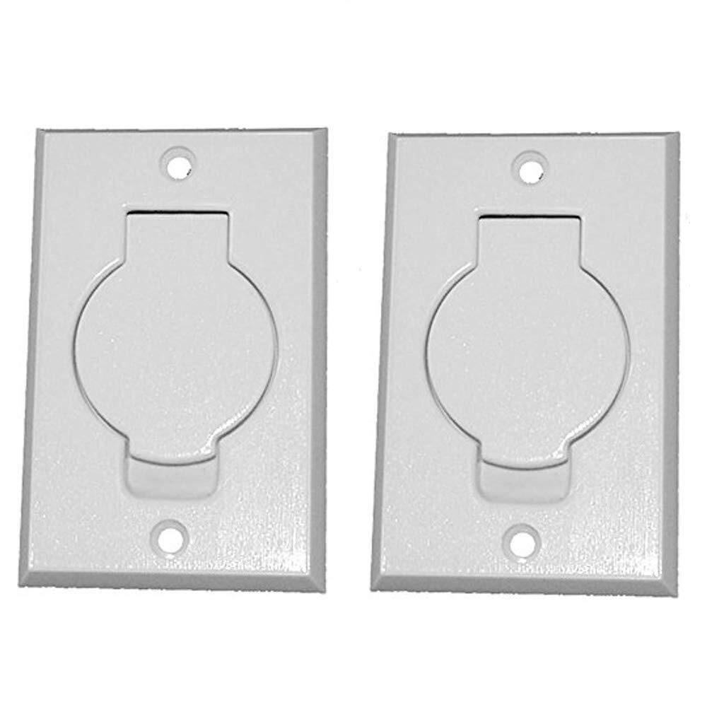 Central Vacuum White Inlet Valves for Beam Central Vac, White Round Door 2 Pack