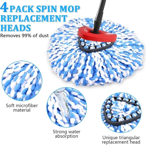 2 Pack Spin Mop Refills O-Cedar Rinse Clean 2-Tank System Replacement Heads