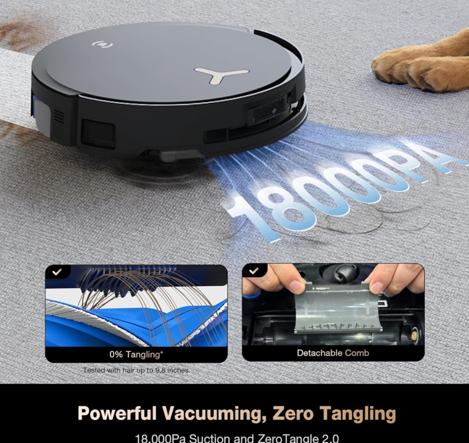 ECOVACS DEEBOT X8 PRO OMNI Robot Vacuum and Mop, 18000Pa, Self-Emptying, Black