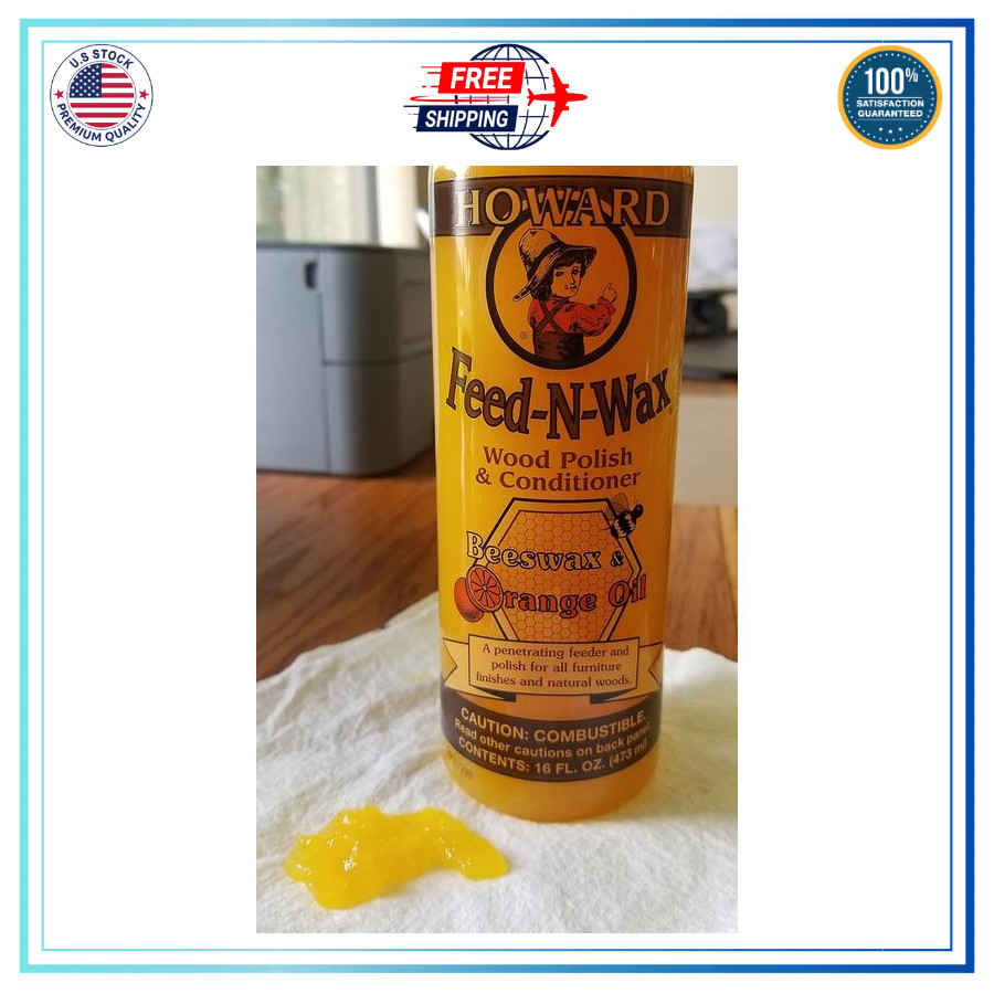 Howard Products FW0016 Feed-N-Wax Wood Polish and Conditioner Beeswax 16 Oz NEW