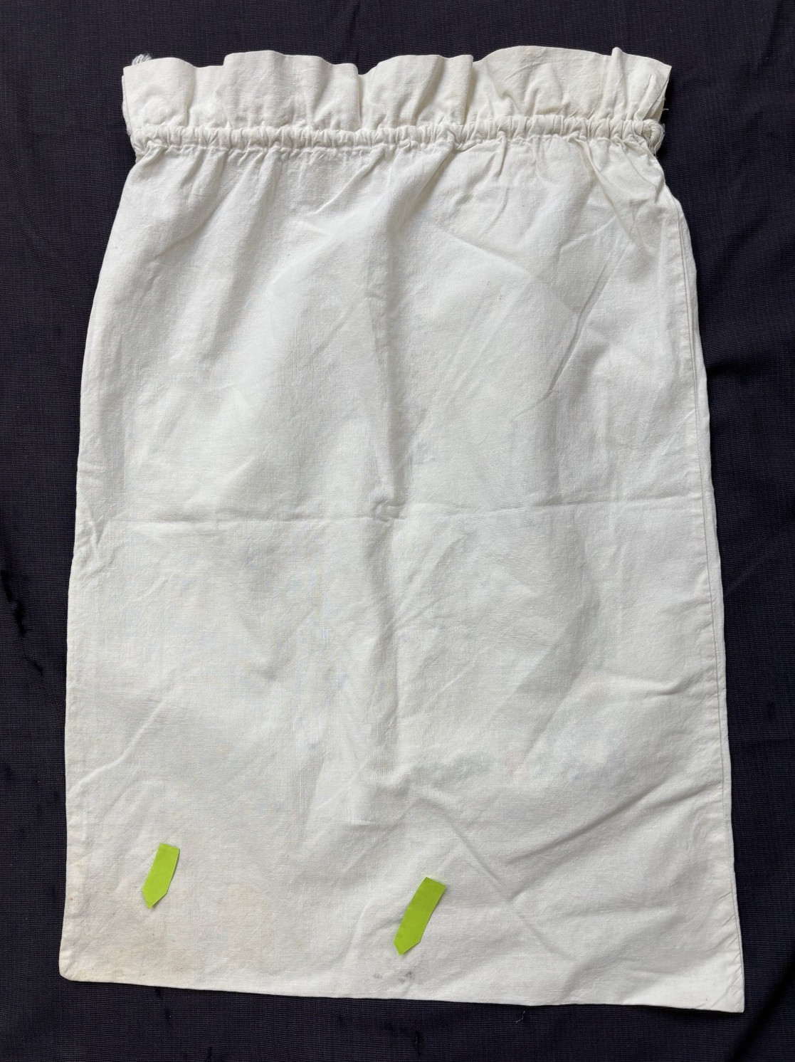 Lot 4 Vtg Antique Cotton Laundry Bags Draw String Clothes Sack Hand Embroidery