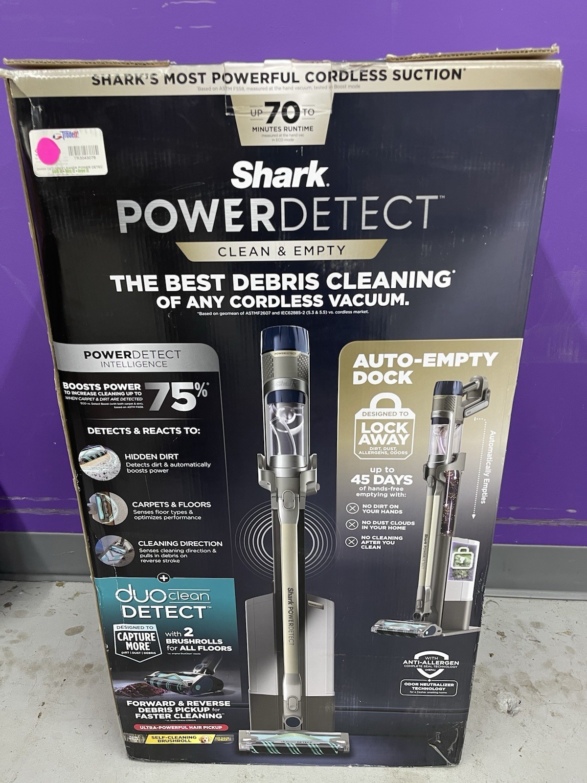Shark PowerDetect Clean & Empty Cordless Stick Vacuum IP3150 | Open Box