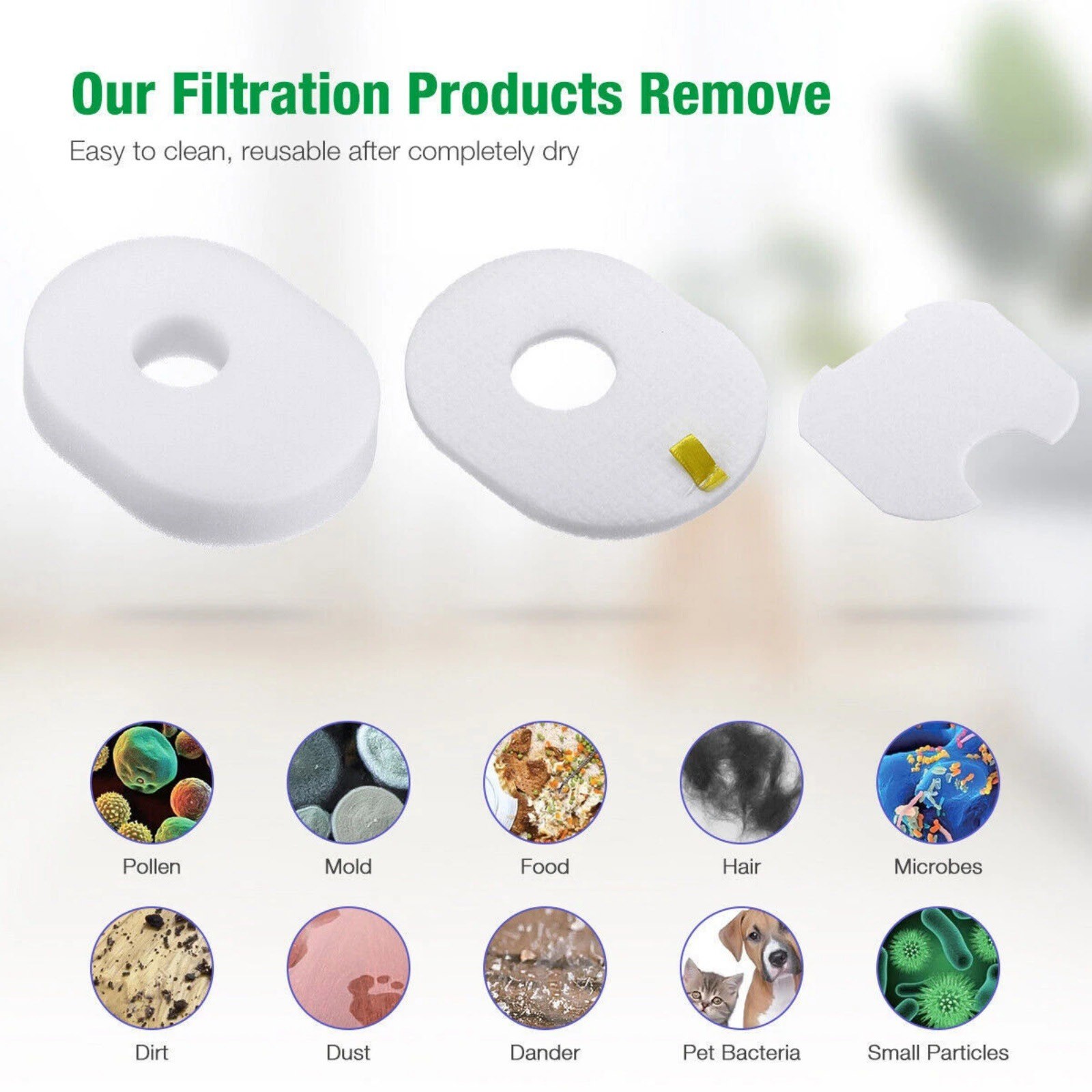 4 Pack Filter Set Replacement for Shark Rocket Vacuum HV300 HV301 CS100 Models