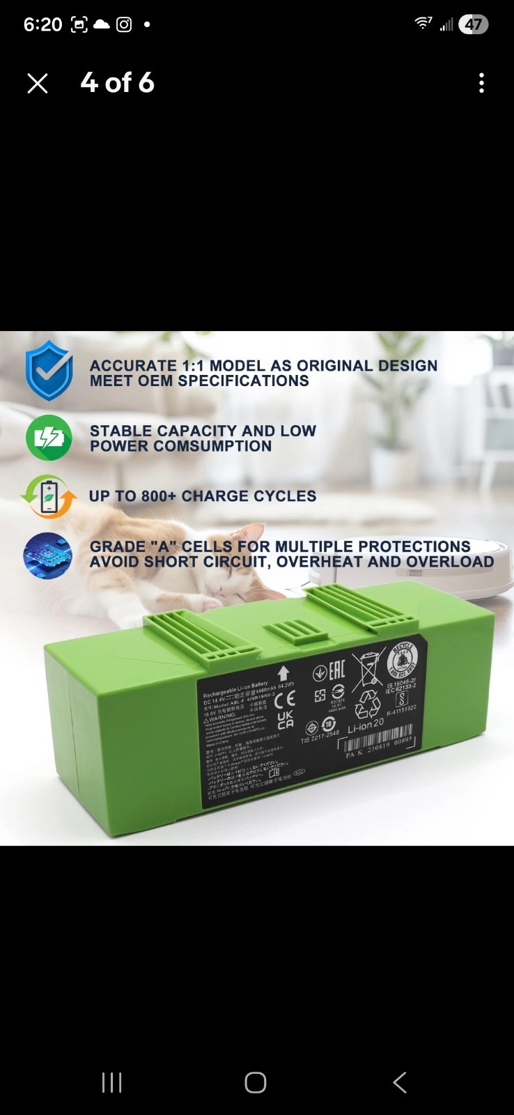 iRobot Roomba i8 i7 i6 i4 i3 e5 j7 Battery Replacement for All Models New