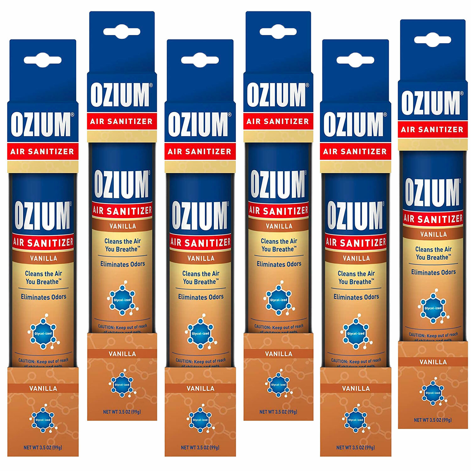 Ozium Air Cleaner 3.5 oz Spray, Vanilla Scent (6-PACK)
