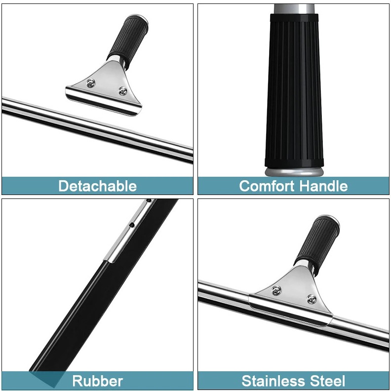 1pcs Glass Cleaning Squeegee Window Wiper 25/35/45cm Rubber Blade Cleaner – NEW