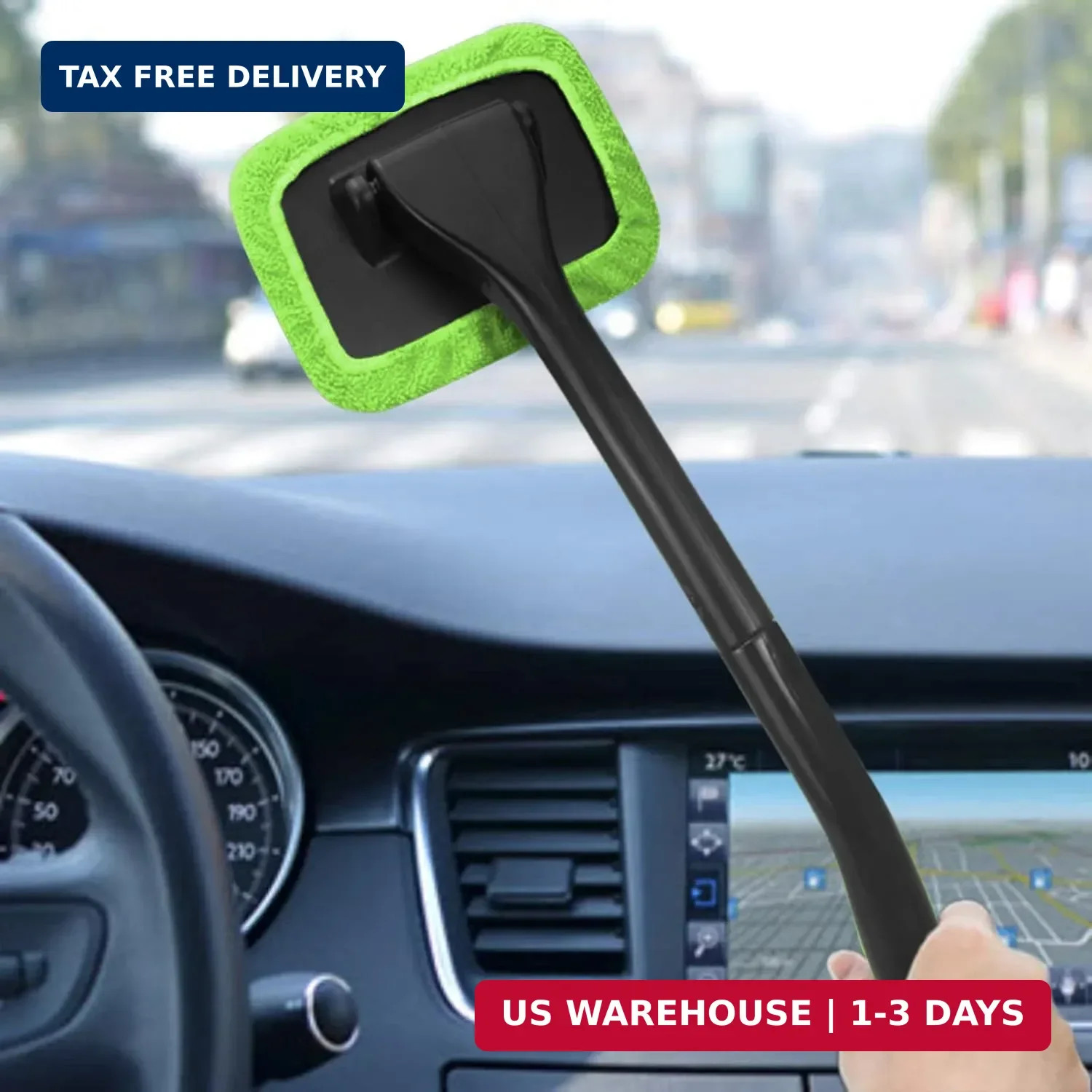Car Windshield Cleaning Tool, Windshield Cleaner with 4 Washable and Reusable Mi