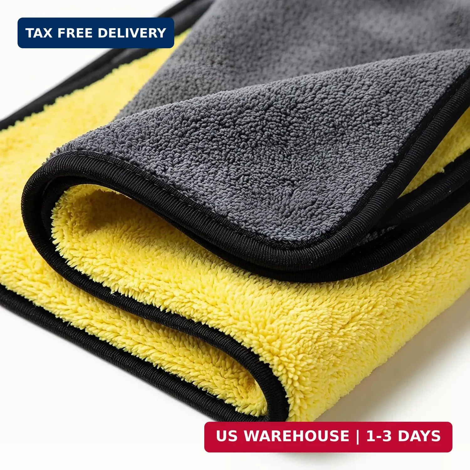 10 Pack Yellow Grey Microfiber Towels for Cars 12×16 Coral Velvet Drying Cloths