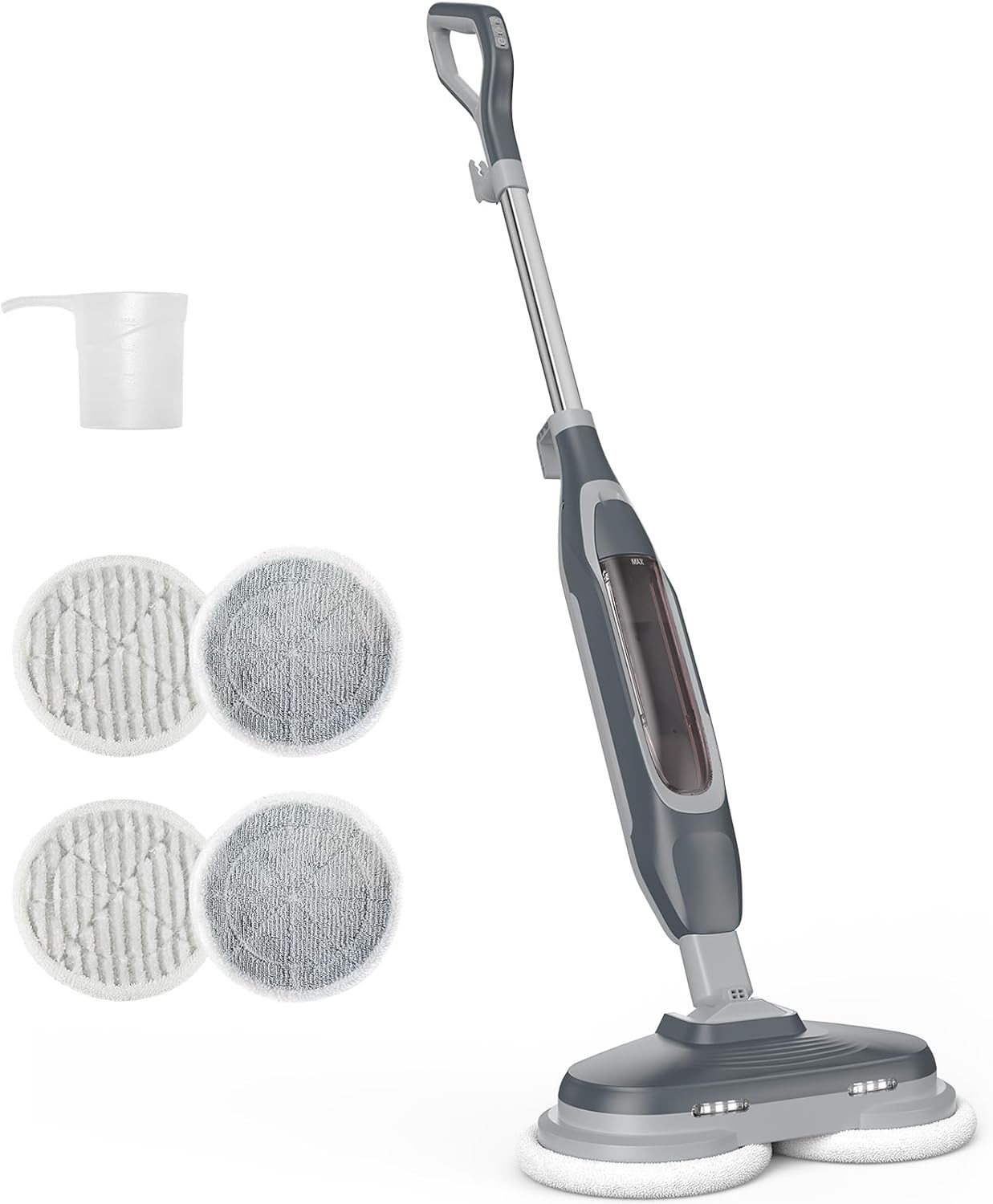 OLIXIS Electric Steam Mop Floor Cleaner w/Rotating Pad&2 LED Light&4 Clean Mode