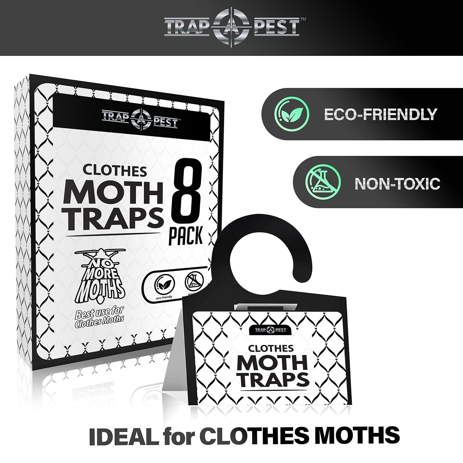 Clothing Moth Traps – 8 Pack – Non Toxic Moth Traps for Clothes with Pheromone A