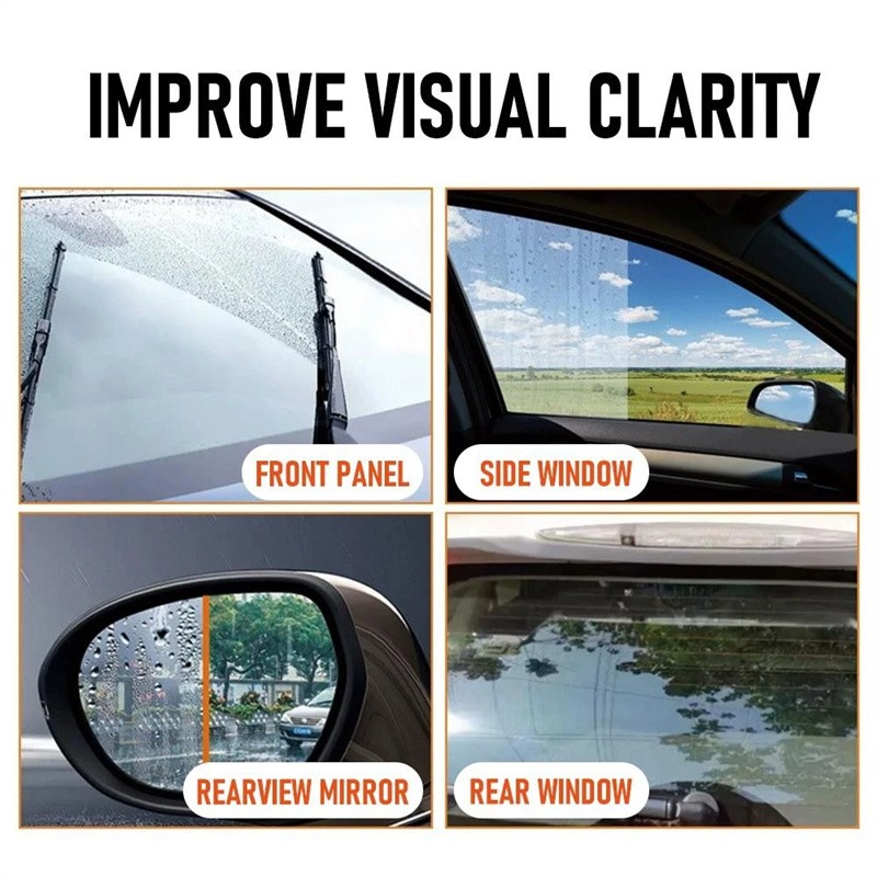 Automotive Oil Film Cleaner Car Windshield Oil Film Remover w/ Brush Head