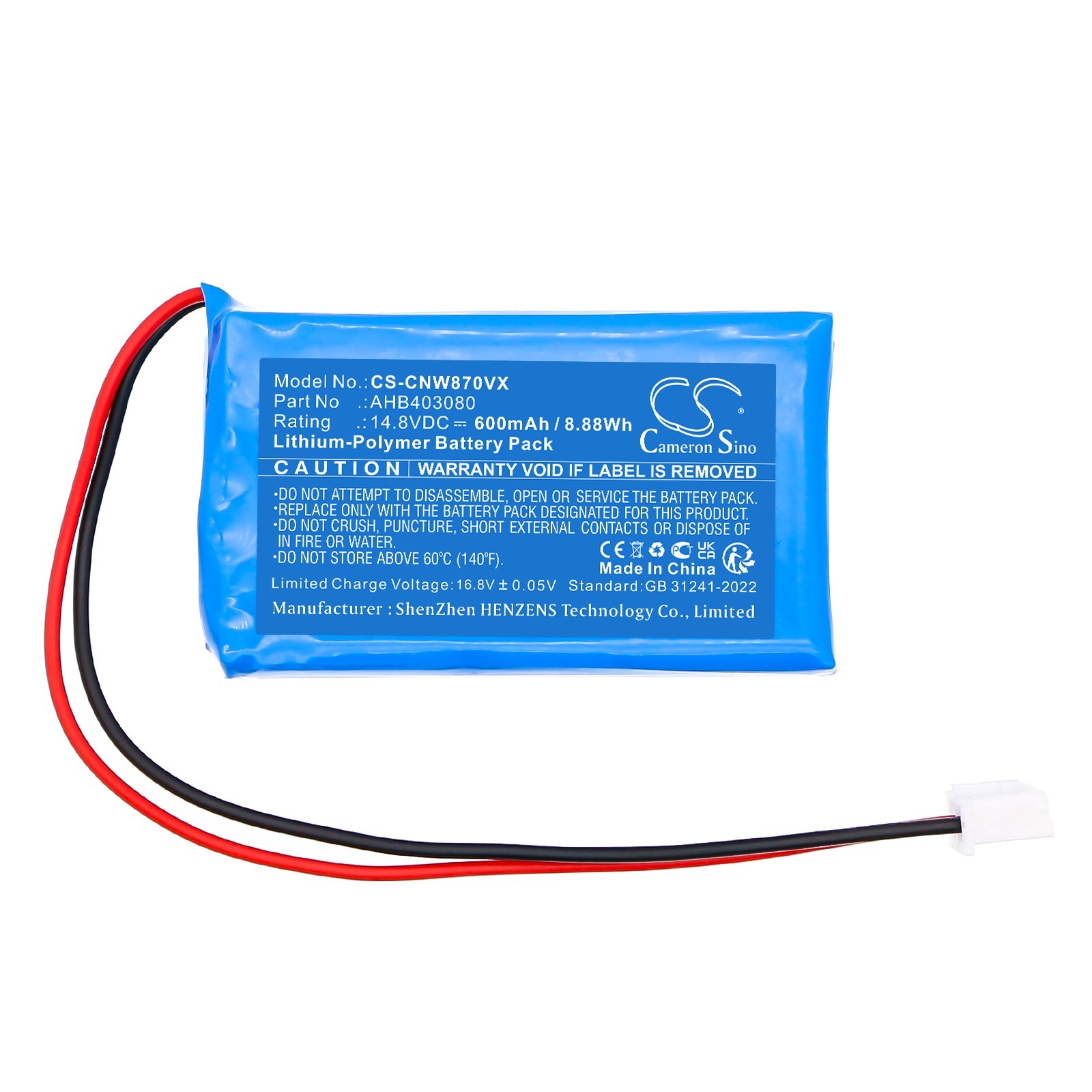 BATTERIE 600mAh Type AHB403080 For Cecotec Conga WinRobot 870