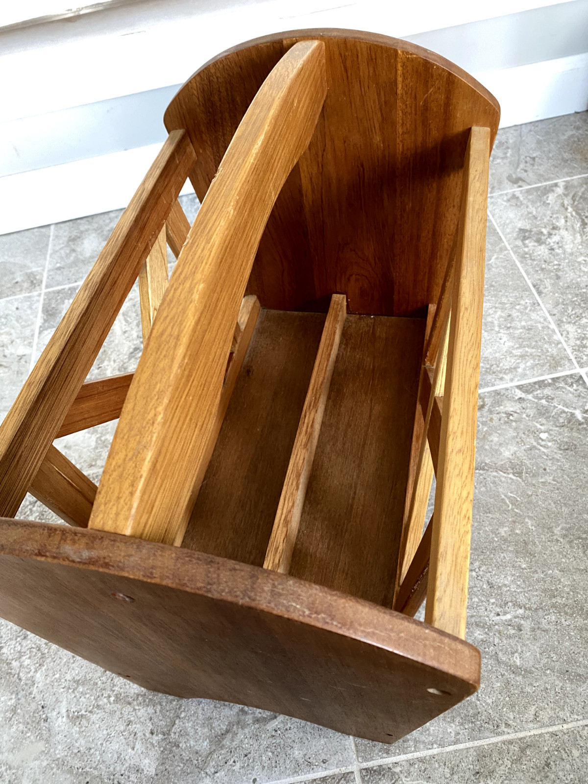 Exotic Wood Magazine Rack Made in Malaysia, Beautiful Condition!