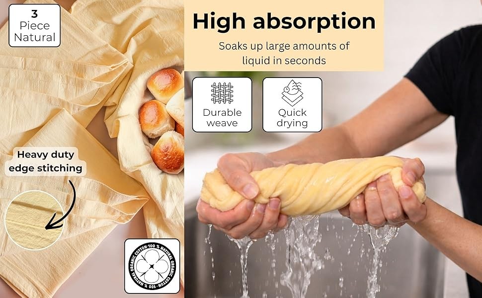 Natural – Blank Plain – Linen Tea Towels For Kitchen – For Crafting Embroidery