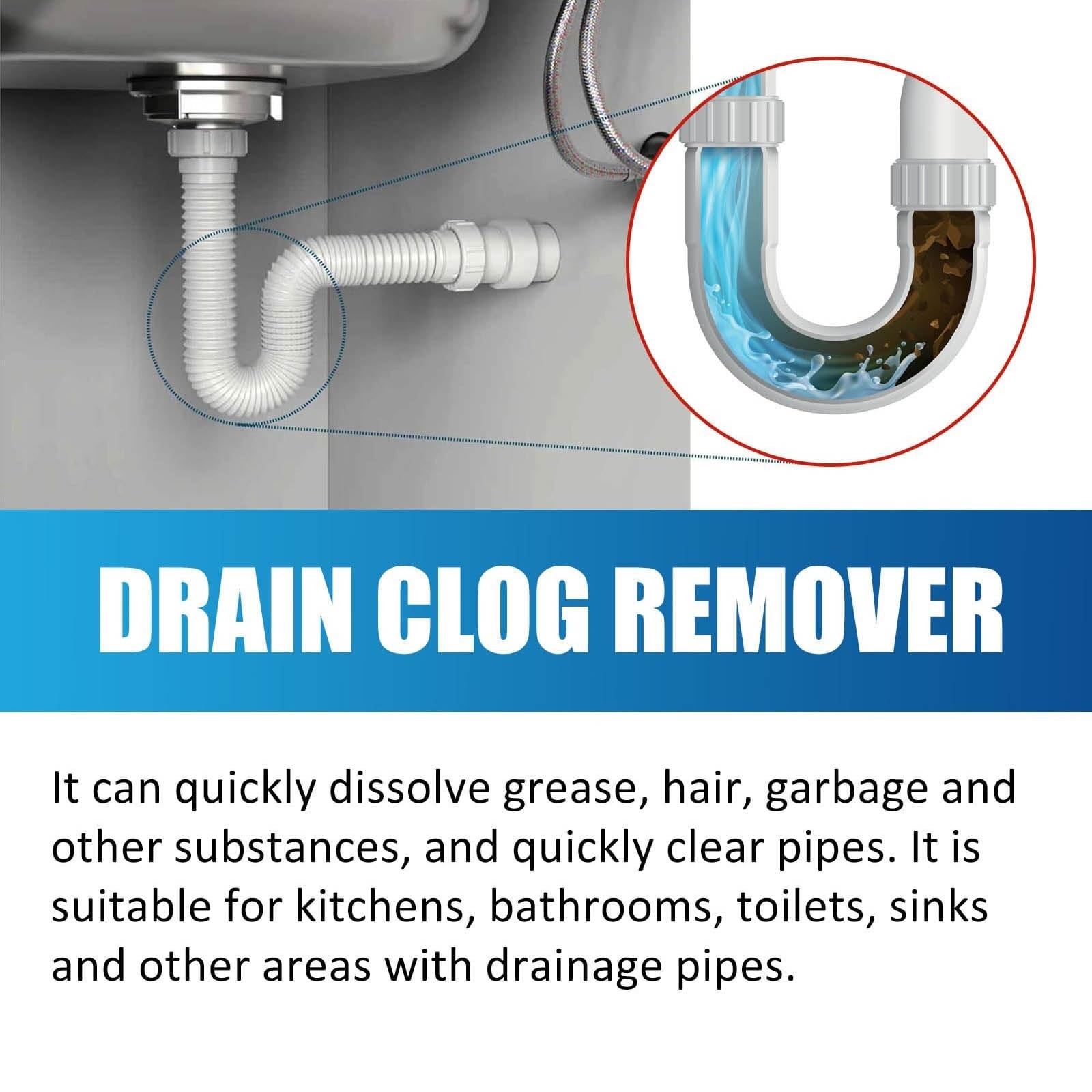 Powerful Drain Clog Remover Pipe Dredging Agent Powder Sink Toilet 350ml