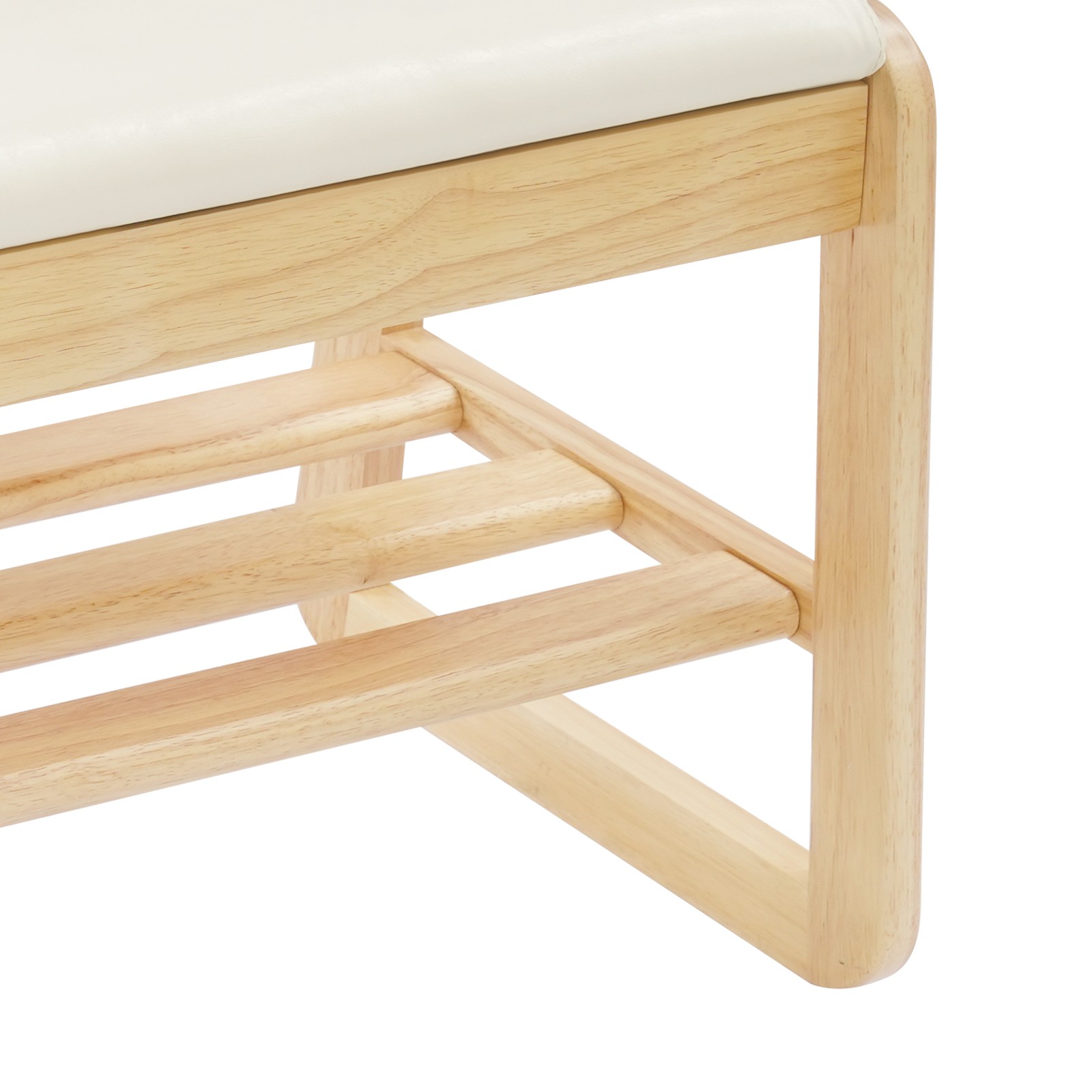 2 Tiers Shoe Rack Bench Entryway Storage Stool w/ Cushion Boots Organizing Chair