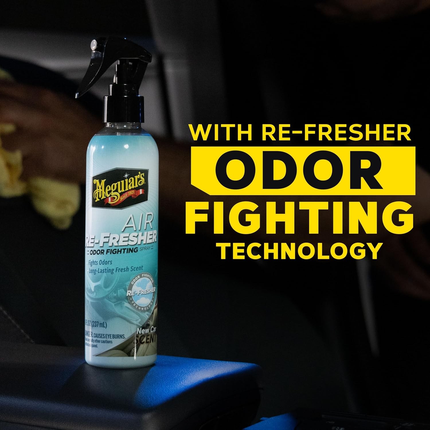Meguiar’s Air Re-Fresher Odor Fighting Spray, Long-Lasting New Car Scent, 8oz