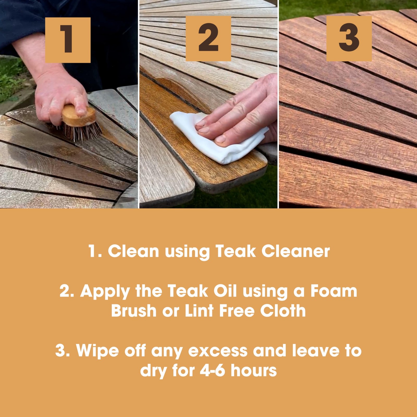 Teak Oil | Wood Oil Protects & Cleans Outdoor & Indoor Furniture, Boats, Show…