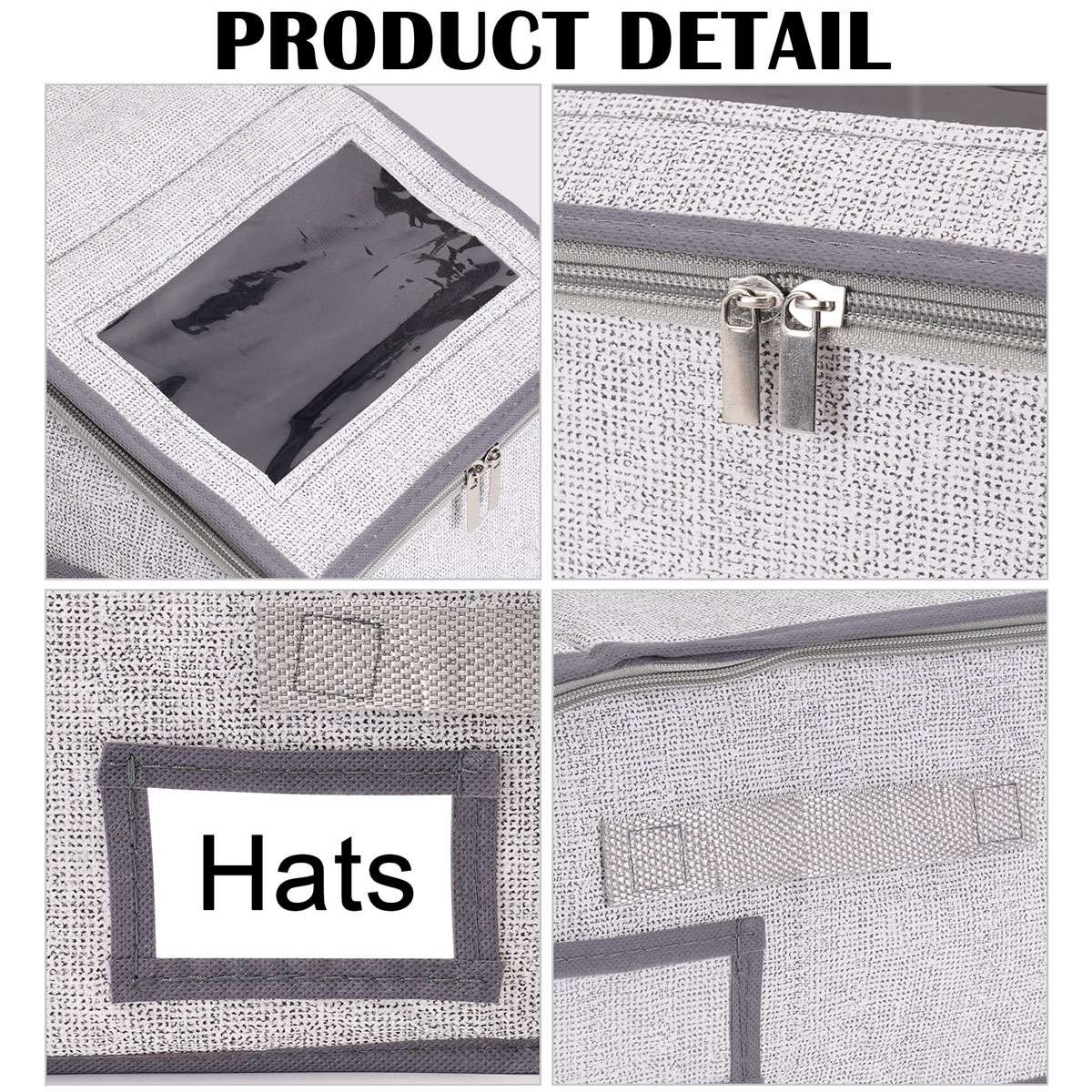 1/2/3PC Hat Storage Dust Bag Baseball Hat Cap Organizer Clear Rack Zipper Holder