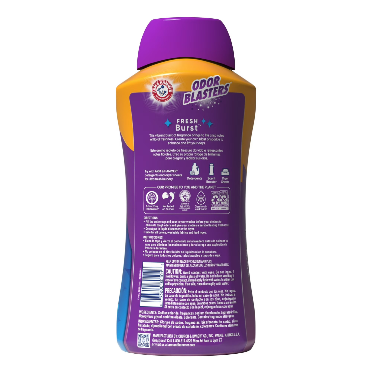 6 Pack ARM & HAMMER Odor Blasters In Wash Scent Booster Fresh Burst 45 oz