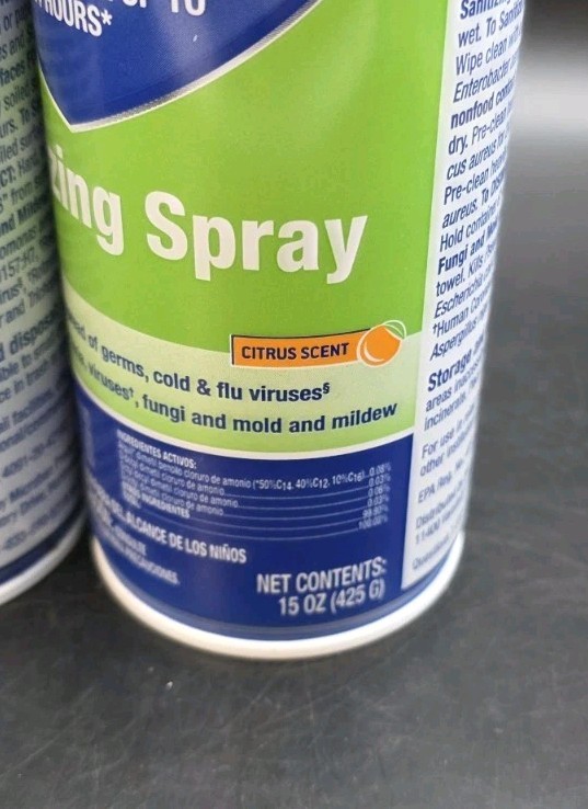 2 Microban 24 Hr Disinfectant Sanitizing Spray 15 Oz Cans Fresh Scent