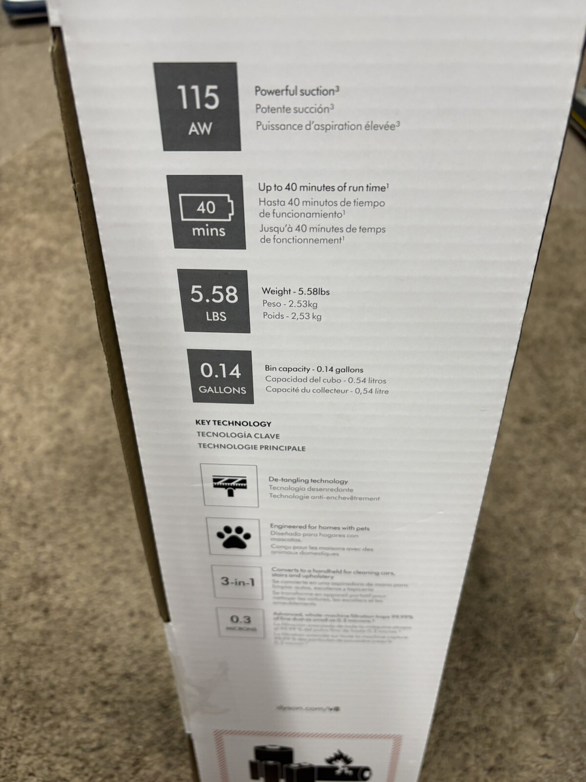Dyson V8 Origin Extra Stick Vacuum SV25 Gray/Blue BRAND NEW