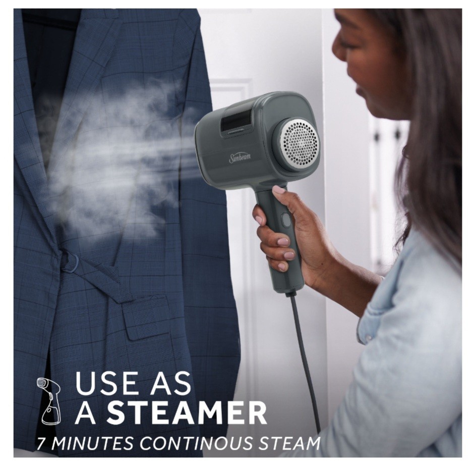 Sunbeam ReviveSystem 3 In 1 Steamer, Iron, Fabric Shaver 1000w Steam Pad Travel