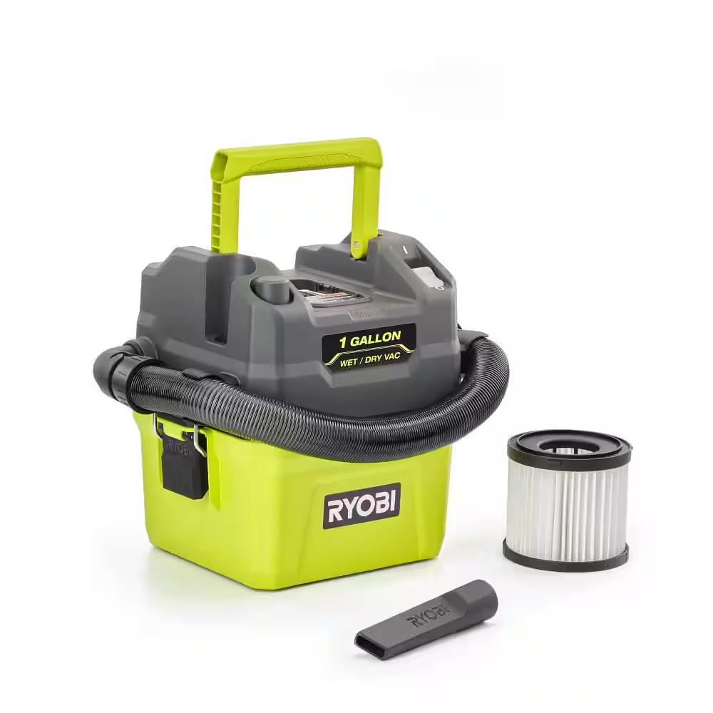 RYOBI 18V Cordless 1 Gal. Wet/Dry Vacuum TOOL ONLY Powerful Suction Lightweight