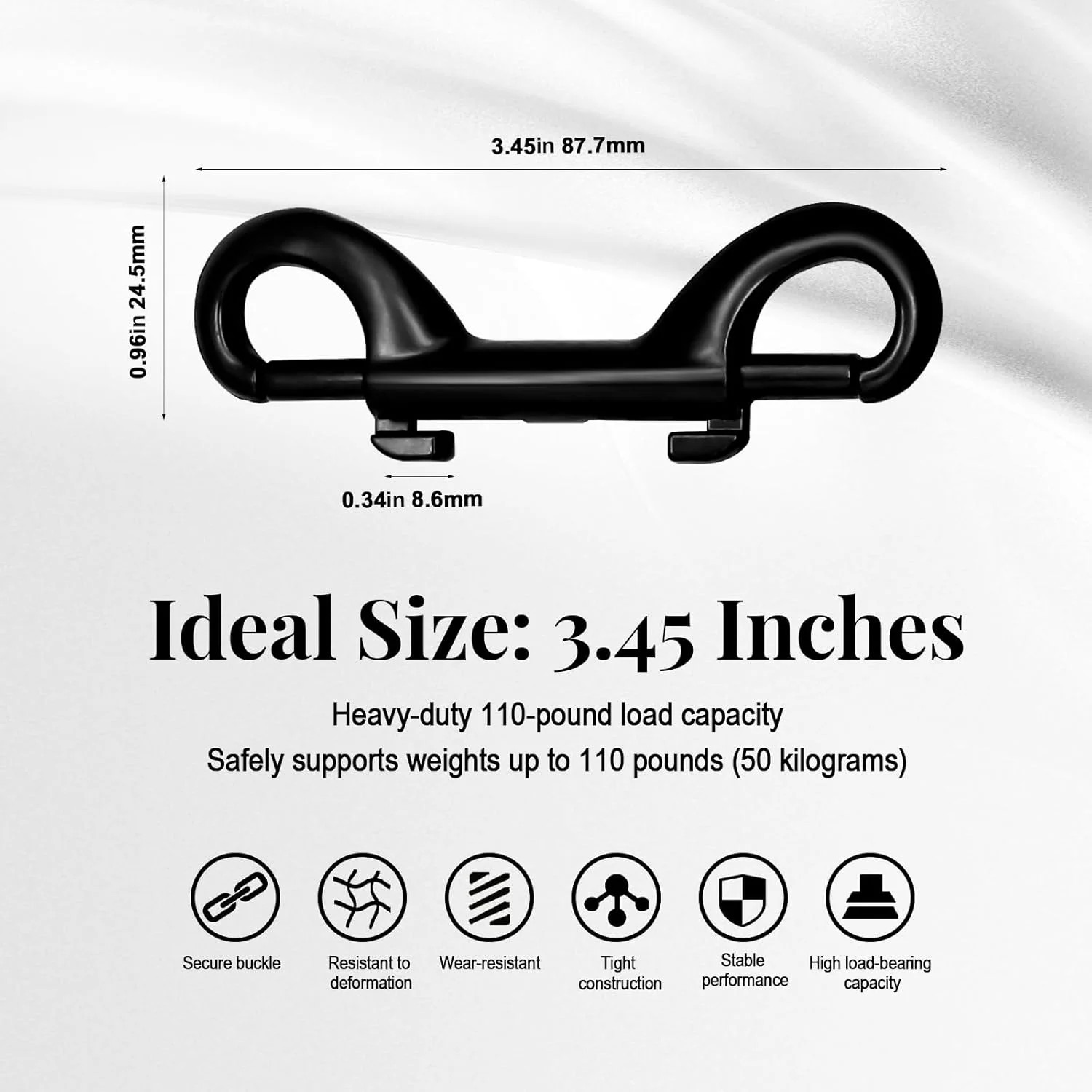 Heavy Duty Double Ended Snap Hooks, 3.5 Inch Zinc Alloy Trigger Clips with Stain